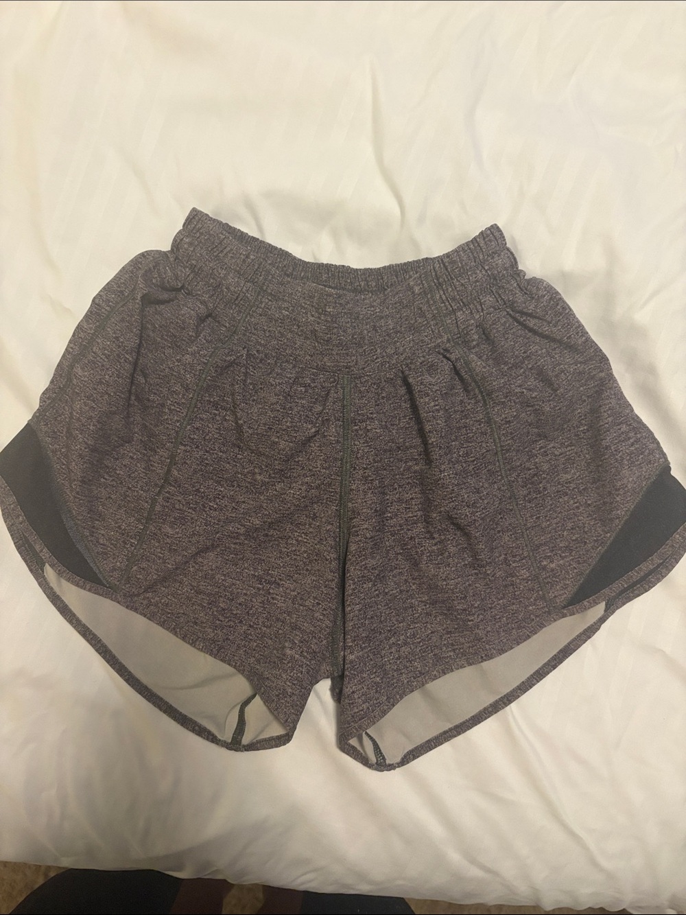 lululemon athletica Heathered Charcoal Athletic Shorts with Black Trim